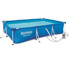 In die grossen modelle passen knapp 50'000 l wasser. Bestway Steel Pro Frame Pool Rechteckig Mit Filterpumpe 300x201x66cm Bei Camping Wagner Campingzubehor