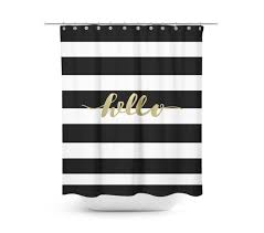 Black And Gold Shower Curtain Striped Shower Curtain In 2020 Black And Gold Bathroom Black Shower Curtains Bathroom Decor