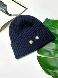 Tartan plaid women jacket in chanel style. Chanel Cc Pearl Detail Cashmere Knit Hat Navy M Luxury Bags