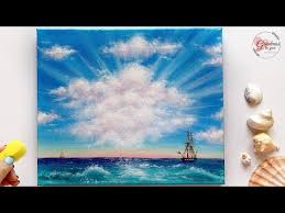 You can do abstract painting with clouds of purple. Quick And Easy Trick To Paint Clouds Clouds Near Ocean Acrylic Painting For Beginners Myhobbyclass Com