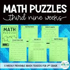 Math puzzle worksheets for grade 3. Math Puzzles And Brain Teasers For 2nd Grade Set 3