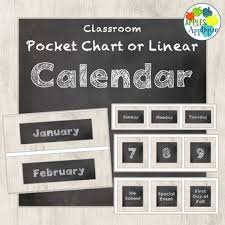Classroom Calendar In Chalkboard Theme