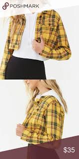 Black And White Plaid Cropped Blazer Yellow Plaid Crop Jacket In 2020 Crop Jacket Jacket Brands Jackets