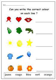 Worksheet ideas french numbers teacher made worksheets for beginners beginning grade. French Educational Worksheet To Learn Colours Kids Worksheet Etsy French Worksheets French Colors Learning French For Kids