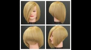 Slide cut from midstrand to ends, opening and closing the shears. Stacked Bob Haircut Tutorial Youtube