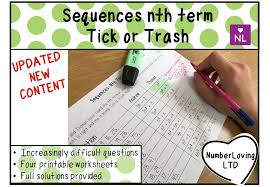 Maybe you would like to learn more about one of these? Sequences Nth Term Tick Or Trash Worksheets Number Loving