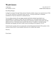 A strong understanding of automotive technology and the automotive industry. Auto Service Advisor Cover Letter June 2021
