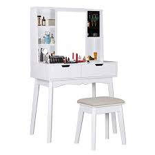 Black And White Vanity Table Pin By Crystal On Room Decor In 2020 Vanity Table Set Black Vanity Table White Vanity Table