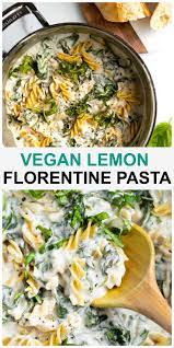 Vegan Lemon Florentine Pasta Recipe Vegan Pasta Recipes Vegan Dinner Recipes Pasta Dishes