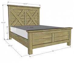 If you're upgrading from a full size mattress to queen, you can easily attach your existing headboard to the larger bed frame. Queen X Barn Door Farmhouse Bed Plan Her Tool Belt