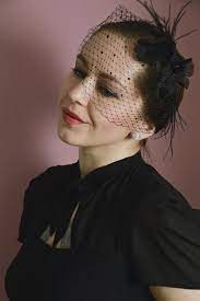 Black Birdcage Veil Black Fascinator Veil With Crystals