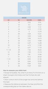 62 Unfolded Comfy Feet Size Chart