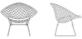Designed by harry bertoia, 1952. Http Www Knoll Int Com Home By Designer Classic Designers Harry Bertoia Bertoia Diamond Chair
