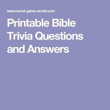 Read on for some hilarious trivia questions that will make your brain and your funny bone work overtime. Printable Bible Trivia Questions And Answers Bible Facts Bible Quiz Questions Trivia Questions And Answers