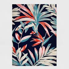 Jungle Tropical Outdoor Rug Navy Coral Threshold Target Custom window seat with navy velvet cushion.