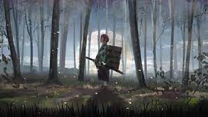 See more fan art related to #demon slayer: Tanjiro Kamado In Forest Kimetsu No Yaiba Live Wallpaper Wallpaperwaifu