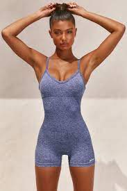Make It Count Seamless Unitard In Navy Bo Tee