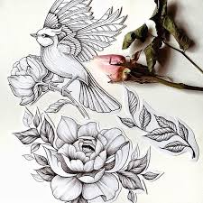 Beautiful Drawings I Love Sketching Plants Nature And Birds There S Something Special About These Black Bird Tattoo Flower Tattoos Tattoo Design Drawings
