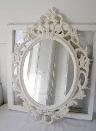 Shabby Chic Baroque Oval Mirror Antique White Ornate Mirror Home Decor Wedding Baroque Mirror Shabb Specchi Antichi Specchio Ovale Specchio Barocco