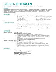 Best Professor Resume Example Livecareer