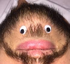 My boyfriend let my daughter put googly eyes on his chin to make a ...