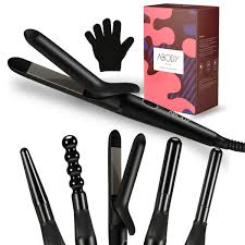 If your hair is short, you don't necessarily need a massive curling brush to leave your hair looking flawless! Abody 5 In 1 Curling Wand Tong Irons Set Professional Hair Curling Wand Hair Straighteners Hair Wavers With 5 Ceramic Barrels For Curling Straightening Long Short Hair With Heat Resistant Glove Buy Online In Aruba At Aruba Desertcart Com