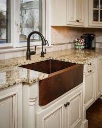hammered copper farm sink design ideas