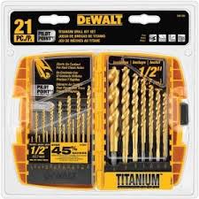 Dewalt Titanium Pilot Point Drill Bit Set 21 Piece Dw1361 At The Home Depot Dewalt Drill Bit Sets Dewalt Drill