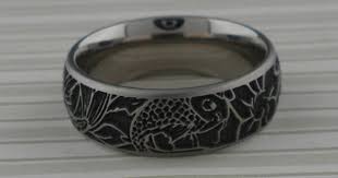 Titanium Koi Carp Wedding Ring Titanium Wedding Rings Wedding Rings Unique Wedding Rings