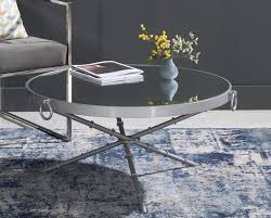 Davina tempered glass round end tables w/ chrome legs (set of 2) $160.61. Bari Silver Round Coffee Table Cfs Furniture Uk