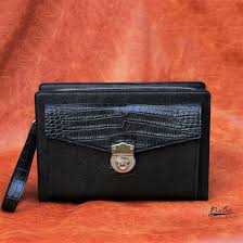 Clutch nam - Túi xách tay handmade da cá sấu+ da Epsom đẹp