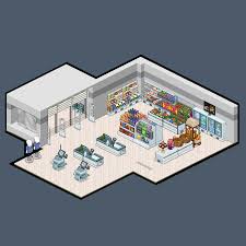 Supermercado Habbo Hotel In 2020 Pixel Art Building Isometric Design
