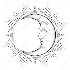 Crescent Moon With Face In Antique Style Hand Drawn Line Art Royalty Free Cliparts Vectors And Stock Illustration Image 104273740 With crescent moon tattoo designs nice crescent moon tattoo designs. crescent moon with face in antique style hand drawn line art