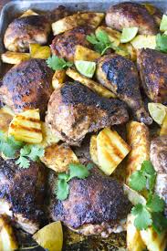 Jamaican Jerk Chicken With Pineapple And Rum Chicken Entrees Authentic Jerk Chicken Recipe Poultry Recipes