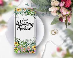 Free Wedding Mockup Set Free Mockup Free Wedding Invitation Card Design Wedding