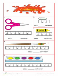 Measuring School Supplies Centimeters Measurement Worksheets Math Worksheets 2nd Grade Math