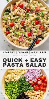 Quick Easy Vegan Pasta Salad Cold Pasta Salad Recipes Healthy Easy Pasta Salad Recipe Vegetarian Salad Recipes