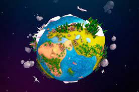 Cartoon Lowpoly Earth Planet 2 Uvw Animated Earth Earth Drawings Cute Galaxy Wallpaper
