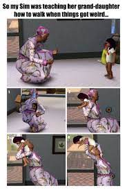 Sacrifice The Child One Time In Sims I Was Teaching My Baby How To Talk And This Was Before I Knew You Could Use Cheats They Got Sims Funny Sims