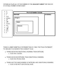 The Real Number System Guess Who Game