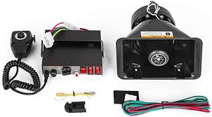 Amazon Com Happybuy 12v 100w Amplifier Police Siren Kit 8 Sound Car Warning Alarm Fire Speaker Loud Handheld Microphone Metal Ultra Slime Octagon Compact Flat Speaker Truck Pa System Warning Emergency Siren Horn