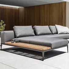 Gloster Grid Left Chaise Unit In 2020 Modern Outdoor Living Space Modern Outdoor Furniture Modern Outdoor Living