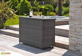 bar d exterieur ou coffre de rangement en resine tressee marron pour jardin mobilier de jardin design mobilier jardin coffre rangement exterieur