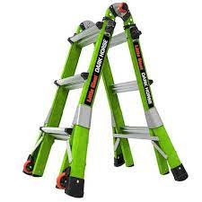 King kombo lightweight industrial ladder combines an extension ladder, leaning ladder and stepladder in one. King Kombo