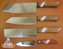 Set Of Four Thai Knives Kiwi Importfood In 2020 Chef Knife Knife Kitchen Knives