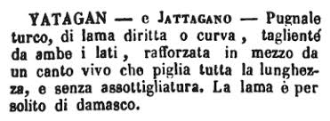 Una diffusa specialità araba e turca; Yatagan Dizionario Significato E Curiosita