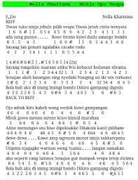 Not Angka Lagunya Nella Kharisma - Ninja Opo Vespa