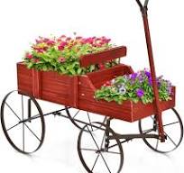 Amazon.com : Giantex Decorative Garden Planter, Small Wagon ...