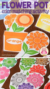 Teach Colors Plus Many Math Activities With Flower Color Matching Set Kids Can Place Flowers Inside The Flow Spring Preschool Spring Lessons Preschool Colors