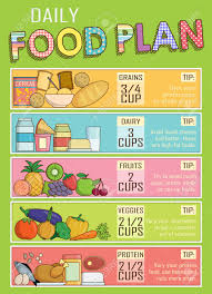 Infographic Chart Illustration Of A Healthy Daily Nutrition